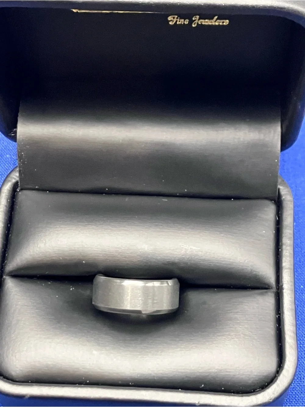 Men's sz 6 Black Zirconium Wedding Band - Sleek Matte Finish